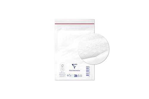Clairefontaine 7326C - Packung mit 10 Luftpolster-Versandtaschen weiß 110x160 mm, 90g, 1 Pack