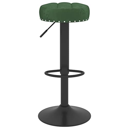 Tabourets de bar en velours vert et acier au design épuré