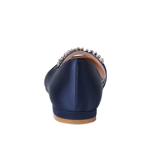 ERIJUNOR E0168F Women Comfortable Low Heel Pointy Toe Pumps Wedding Party Shoes4