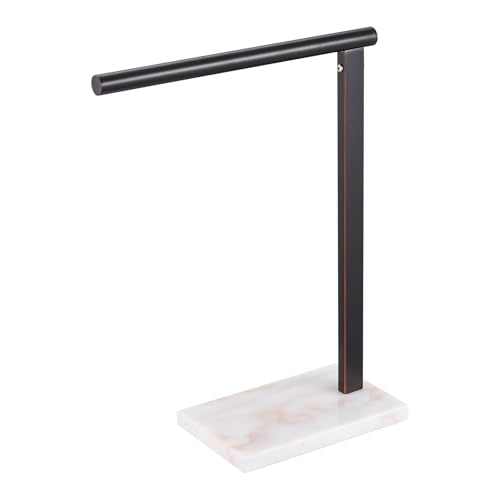 Image of KOKOSIRI Hand Towel Bar Stand Towel Rack with Steady Marble Base for Bathroom Vanity Countertop, Oil Rubbed Bronze Stainless Steel 15.7'' Height THS0006-ORB