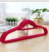 15pcs Non-Slip Velvet Hangers - Suit Hangers Ultra Thin Space Saving 360 Degree Swivel Hook Strong and Durable Clothes Hanger (Rose red)