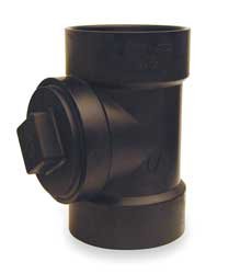 Cleanout Tee with Plug, 4 In FNPT x Hub