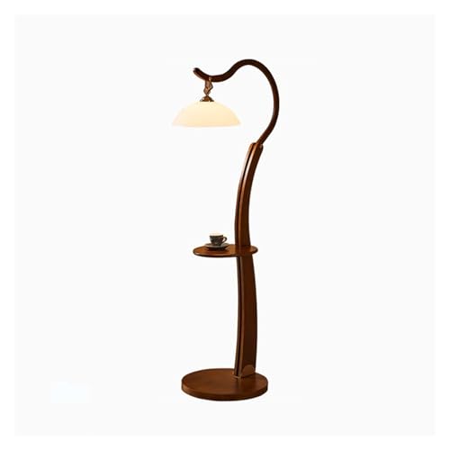 guiling-1986 Lampara de Pie Lámpara de pie LED Madera con Mesa, lámpara estantes, Auxiliar Maciza for dormitorios, Sala Estar, Oficina, Lectura Lampara de Pie Salon