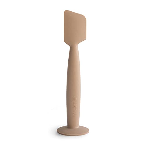 Image of mushie Diaper Cream Applicator Soft Silicone with Suction Base (Natural)