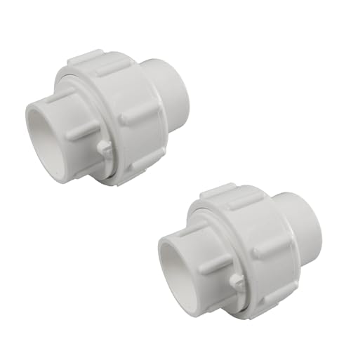 esahpss Paquete de 2 acoplamientos de unión de PVC de 1 pulgada, accesorios de tubería de agua para tuberías de agua, acoplamiento adaptador de PVC de unión deslizante de PVC, junta tórica blanca