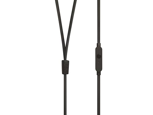Image of JBL Tune 110 - Wired in-Ear Headphones with JBL Pure Bass Sound, 1-Button Remote, Microphone and Tangle-Free Flat Cable (Black)