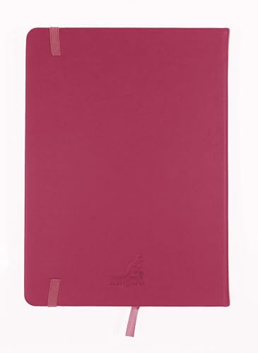 Image of Kangaro A5 Ruby PU Hard Cover Sketchbook 80 Sheets 140 g Cream Paper with Elastic Band and Ribbon