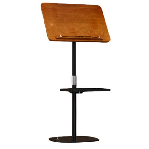 AOUDN読書用ブックスタンド 昇降式デスク 木製 スタンディングデスク サイドテーブル 角度調整可能 寝室テーブル 簡単組立 会議室 ベッドルーム用 (トレイ付き読書ラック,高い1m)