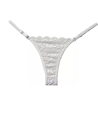 Women's Floral Lace Thong Underwear, Red, Adjustable Straps-picture-30