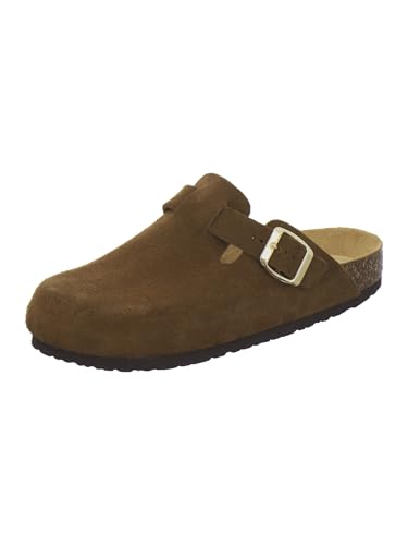 AFS-Schuhe 2900 Damen-Lederclogs mit anatomischem Fußbett und Rutschfester Sohle für sicheres Gehen (41 EU, Cafe)