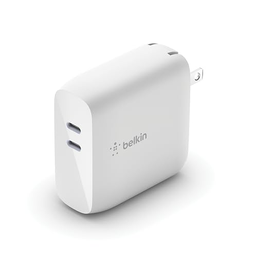 Belkin Dual Port USB C Charger Block 68W - USB C Cable Included...