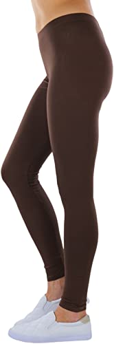 Image of ToBeInStyle Women's Skinny Fit Cotton Full Length Leggings Tights - Regular and Plus Sizes