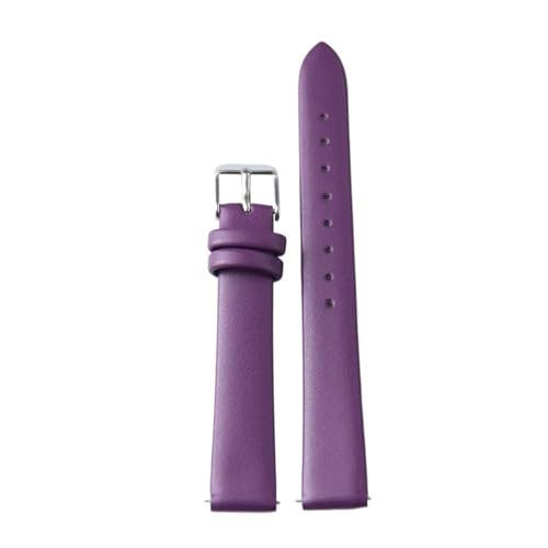 Correa de cuero LUGEMA de 10mm morada elegante y suave para reloj inteligente