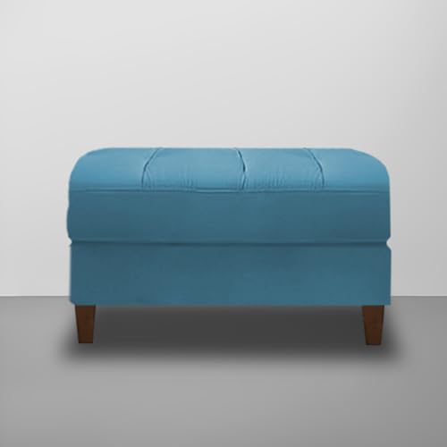 Image of Lezra RHS 4 Seater L Shape Sofa Set with Center Table for Living Room (Turquise Fabric) Premium Fabric Sofa