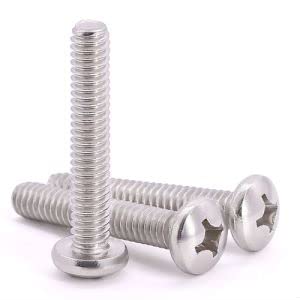 Miniatura 7 de 14-20 x 1 (30 piezas) Tornillos de máquina de cabeza de pan, acero inoxidable 304 (18-8), unidad Phillips, tornillos de cabeza de bandeja