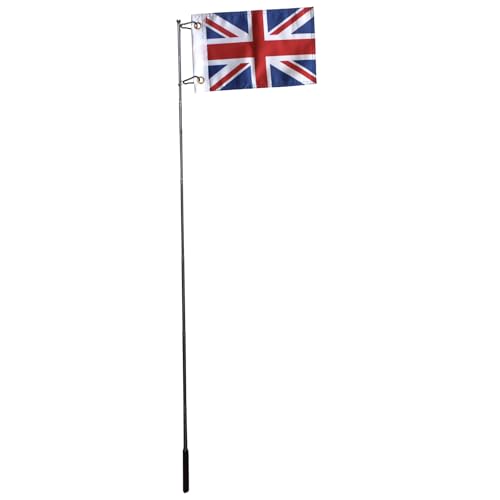 National Flag Countries Flags with Handheld Flagpole Telescopic Stainless Steel Pole with Snap Clips (United Kingdom, with 1.6m pole)