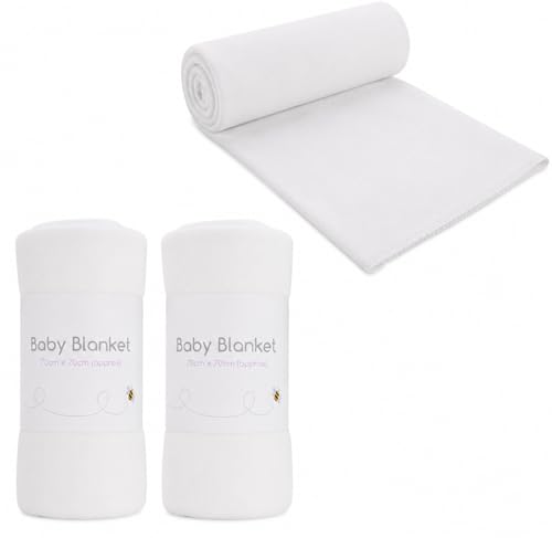 Lot de 3 couvertures polaires super douces pour bébé dès le nouveau-né, idéales pour berceau, landau, voiture, couffin, poussette, voiture et utilisation...