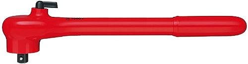KNIPEX Hand Ratchet,Insulated,1/2" Dr,10-1/2"L (9841), Chrome
