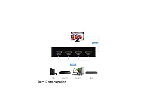 Xtrempro Hdmi Switch Ultra Slim 5X1 Ports, 5 In 1 Out Aluminum Switch W/Ir Remote & Ac Adapter, Supports Hdtv, 4K2K 1080P, 720P, Full 3D For Ps, Xbox, Nintendo, Projector - Black (11007) #TOP4