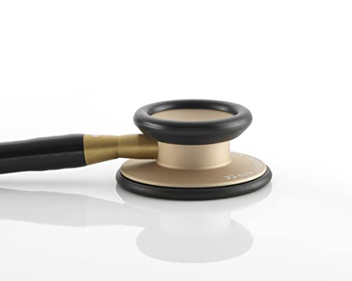 Image of ADC Adscope Lite 619 Ultra Lightweight Clinician Stethoscope with Tuneable AFD Technology, 31 inch Length, Champagne Finish with Black Tubing