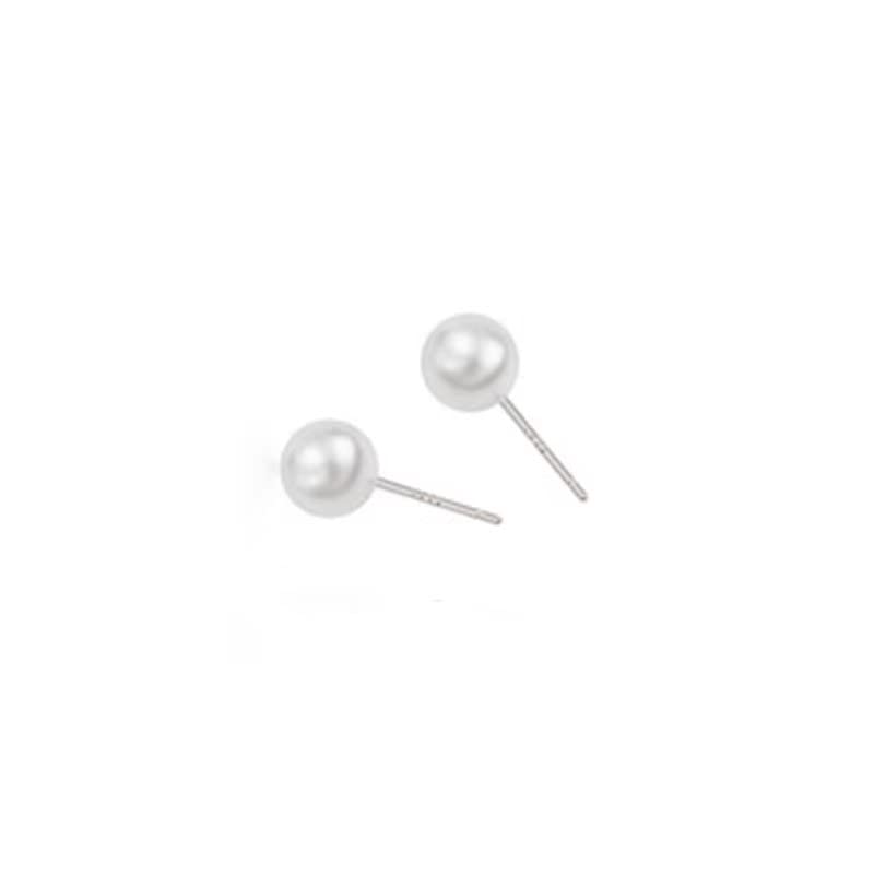 Amanqunta 3mm, 6mm, 8mm, 10mm Composite Round Ball Pearls Stud, Pearl Earrings Studs for Women Girls