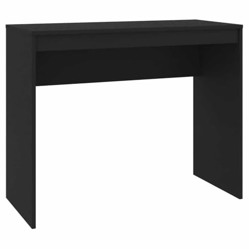 vidaXL Escritorio Contrachapada Mobiliario Casa Oficina Decoración Diseño Sencillo Elegante Funcional Práctico Compacto Versátil Negro 90x40x72cm