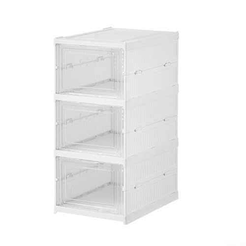 Jayruit Solución de almacenamiento de zapatos, organizador plegable y apilable con puerta para un fácil acceso y visibilidad (B)