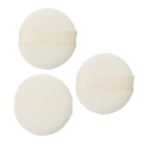 NIYANGLE 3 Pcs Short Plush Dusting Powder for Foundation Body Powder Application Comfortable Fluffy Talcum Sponge