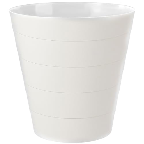Plastic Paper Bin 10L - Round Plastic Waste Paper Basket Trash Can Lightweight, Open-Top Design, Ideal Paper Bin for Home Office Kitchen (White)