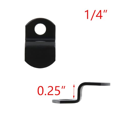 Image of T Tulead Black Offset Canvas Clips 1 /4 inch Single Hole Mirror Clip Iron Offset Clip for Picture Framing 20PCS with Screws