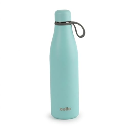 Image of CELLO Duro Oxy Stainless Steel Flask 900ml Sky Blue | Easy to Pour & Fill, Spill Proof Leakproof Vacuum Insulated Hot and Cold Thermos Water Bottle for School Kids, College Office Gym Biking & Travel