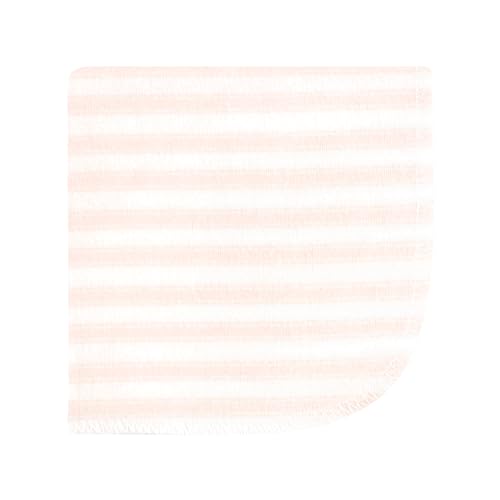 Image of Hudson Baby Unisex Baby Flannel Cotton Poly Washcloths, Pink Dainty Floral 12 Pack, One Size