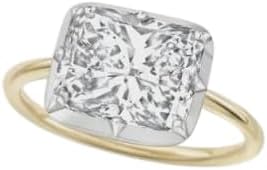 East-West 2CT Cushion Diamond Button Back Ring,Georgian-Inspired Setting,14K Gold Plated,Wedding Ring For Women,Gifted For Her,Size 3-14.