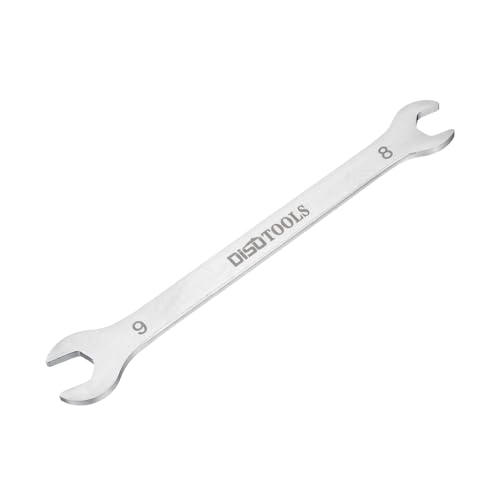 sourcing map Thin Open End Wrench 8mm x 9mm Metric Sandblasting Plated 3cr13 Stainless Steel, Double Ended Slim Spanner for Household Maintenance and General Repairs