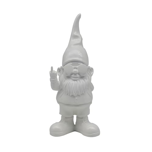 Lesser & Pavey Gnomes Home Decor Figurines & Ornaments For Home & Office | Decorative Home Accessories Statues For Indoor & Outdoor | Lovely Gifts for Women & Men Swearing White 20 Cm