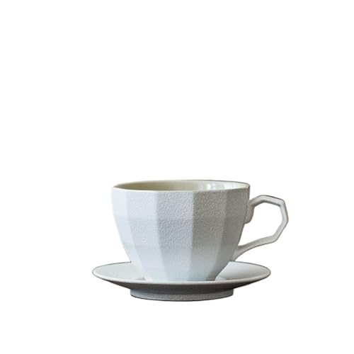 Juego de Taza y platillo de Porcelana para té, café expreso con platillos de 237 ml para café, Capuchino, Latte (1 Unidad)