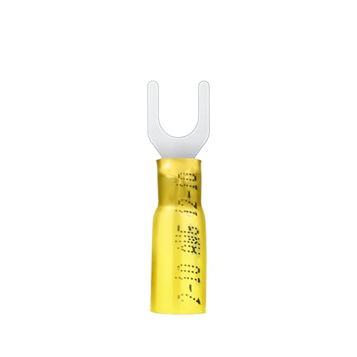 Cosses thermorétractables à fourche #10 connecteurs de fils à sertir 12-10 AWG jaune