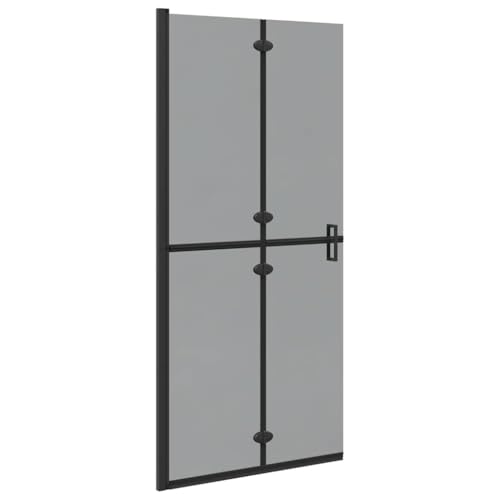 Walk-In - Mampara de ducha (aluminio y cristal, 90 x 6,5 x 190 cm, plegable, para baños modernos), color negro