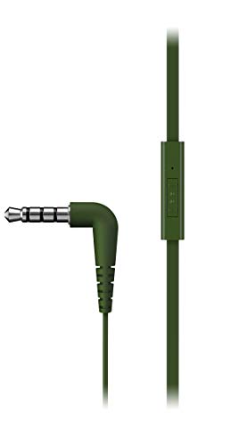 Image of Panasonic Extra Bass in-Ear Wired Earphone with Tangle Free Flat Cable, No-Fall Double Hold in-Ear Design, in Line Remote with Mic (RP-TCM130GEG, Green)
