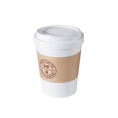 Image of Litem Coffee Cup Shape Trash Waste Dust Bin | White