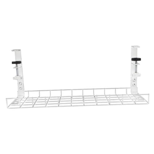 Sewroro organizador de cables para escritorio 500mm sin taladro, bandeja grande de almacenamiento de cables color blanco para oficina en casa