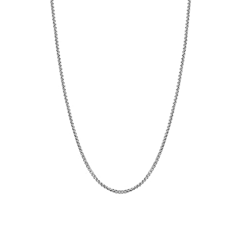 Fiusem Silver Chain For Men, 2Mm Mens Chain Necklaces, Stainless Steel Box Chain Necklace For Men Women And Boys, Mens Necklace 20 Inch #TOP8