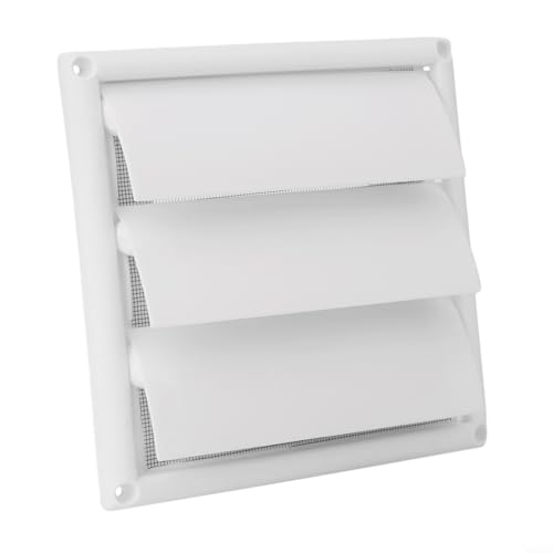 Rejilla de escape de plástico para paredes, cubierta de ventilación de retorno de 6 pulgadas, ventilación de obturador de aire de una sola capa, cubierta de ventilación blanca de 20 x 20 cm, aire de