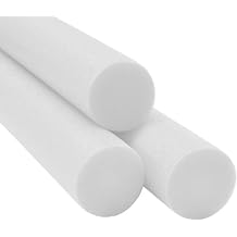 Chochkees White Pool Noodles 52 بوصة x 2.5 بوصة أنبوب رغوي صلب للسباحة، نودلز سميكة عائمة للعائمة، إكسسوارات حمام السباحة