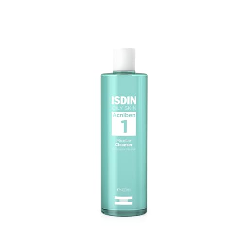 ISDIN Micellar Cleanser Limpiador Facial Desmaquillante Específico para la Piel Grasa o con Tendencia Acneica Limpia, Desmaquilla y Matifica en un solo gesto, 400 ml