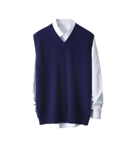 Men Knitted Waistcoat Men's V-Neck Loose Sleeveless Sweater Casual Tops Thick Vest