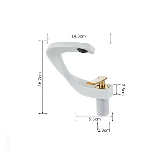 Robinet de salle de bain mitigeur à manche unique en laiton pour vasque - 6