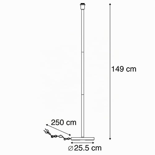 Qazqa Modern Stehleuchte, Stehlampe - Simplo - Silber Farbe, max. 60W, Geeignet für LED, 149cm, Ideal als Wohnzimmerlampe