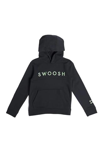 Image of NIKE Unisex children NSW Swoosh Oth FT Sweatshirt, Black/Black/Green Nebula, M