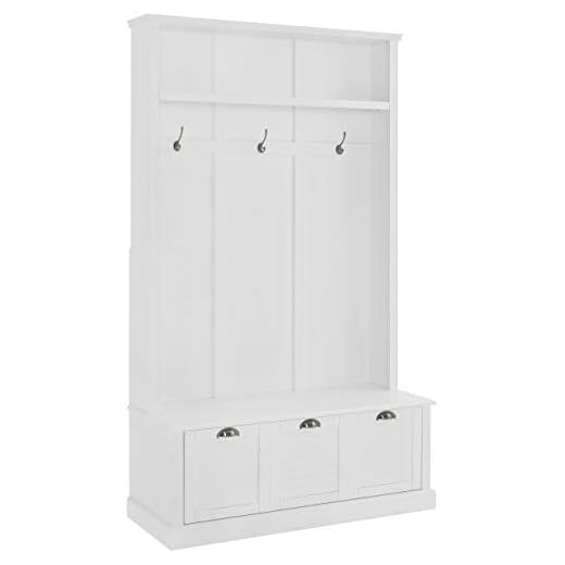 Crosley Furniture Ellison Hall Tree with Storage Drawer, White